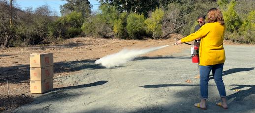 Fire extinguisher practice