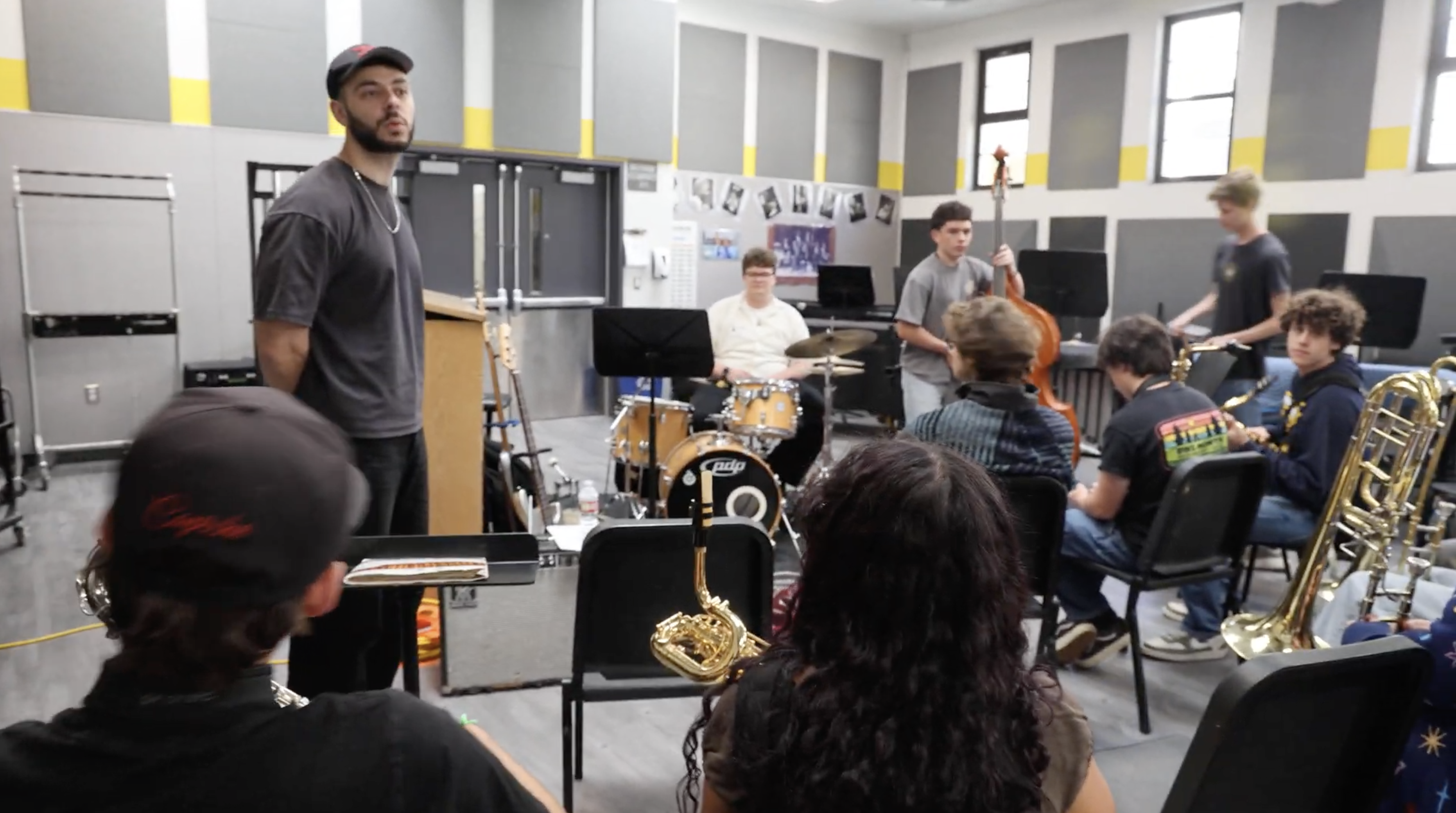 Michael Ragonese leading a class at San Luis Obispo High School.